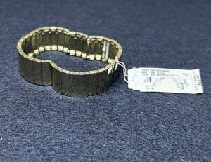 NEW Anna & Ava Gold Tone Bar Link Stretch Wide Bracelet